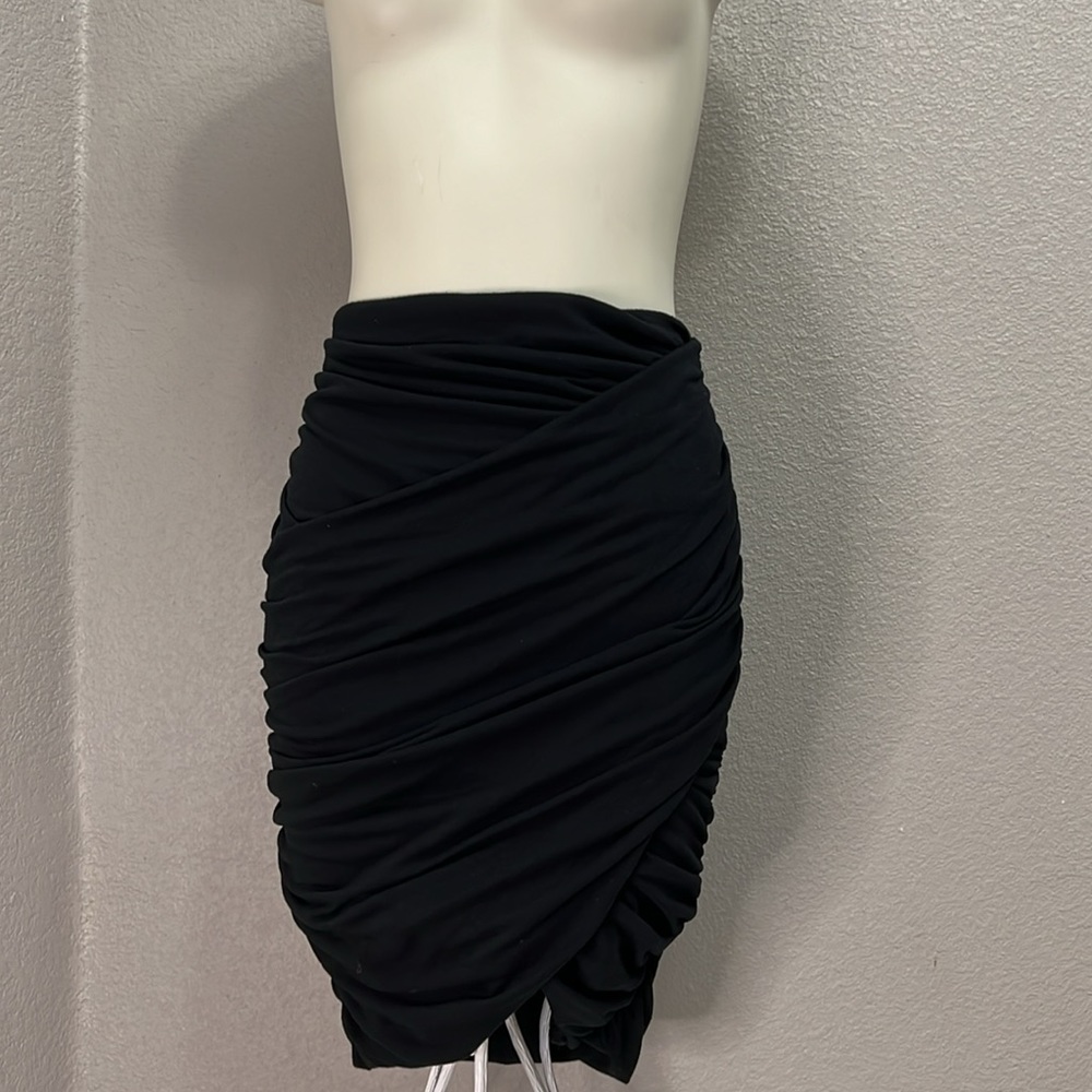 Kardashian Kollection Black Wrap Skirt Medium